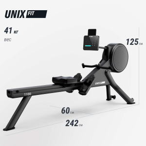 Гребной тренажер Unix Fit Air Magnetic Rower-1100 Pro (10.1 TFT)
