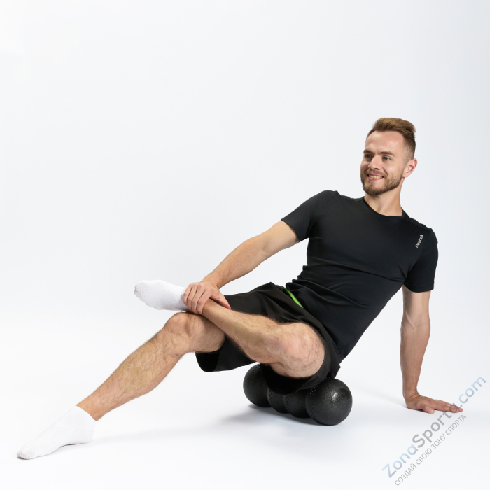 Контурный массажный ролл INEX Rollga 45 x 15 см, черный