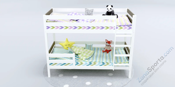 Кровать детская двухъярусная Савушка-01 80х160 Shiitake (бежевый)