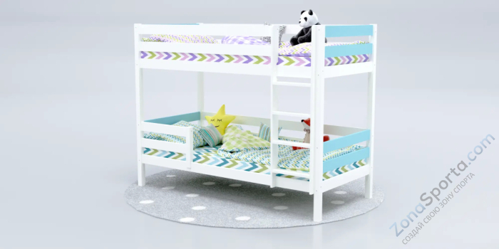 Кровать детская двухъярусная Савушка-01 90х180 голубая