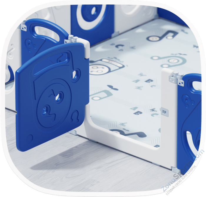 Манеж Unix Kids Supreme Music 160x160 Blue с качелями