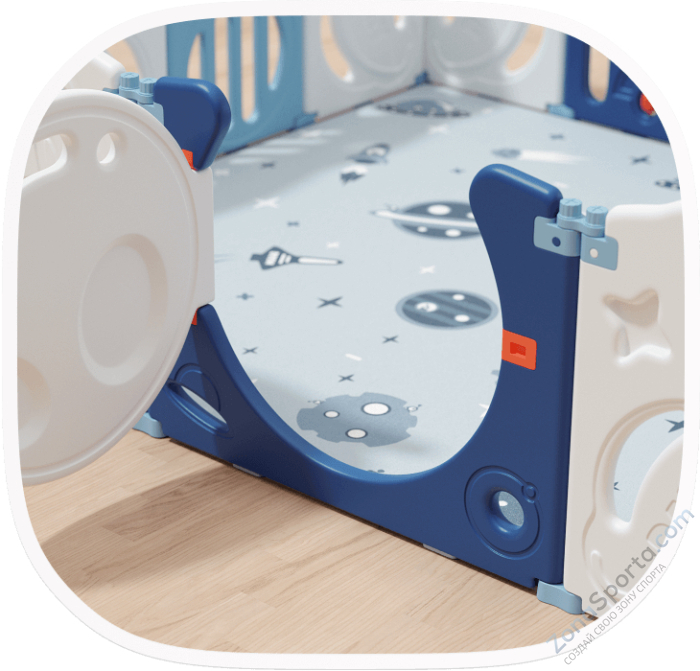 Манеж Unix Kids Supreme Space 200x200 Blue с качелями