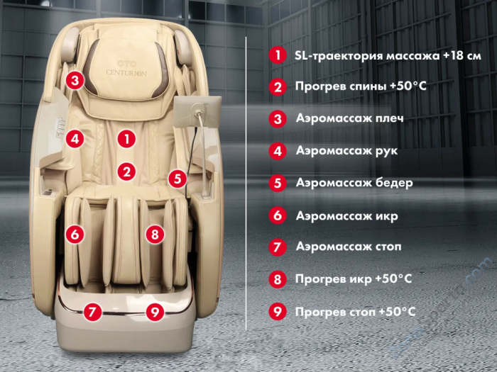 Массажное кресло OTO Centurion PRO Песочный