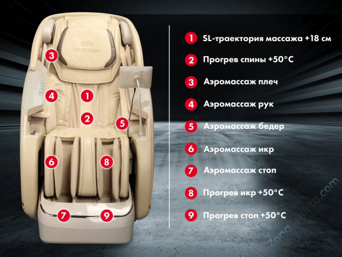 Массажное кресло Oto Centurion Pro Light CN-01 Песочный Массажное кресло Oto Centurion Pro Light CN-01 Песочный