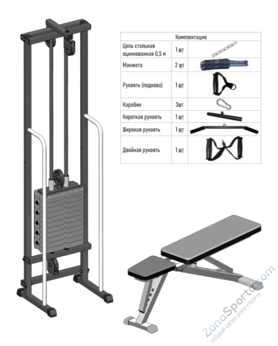 Реабилитационный тренажер DEXsport Sanitas 60 со скамьей