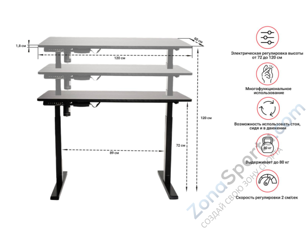 Регулируемый стол Unix Fit Wood E-Desk Регулируемый стол Unix Fit Wood E-Desk