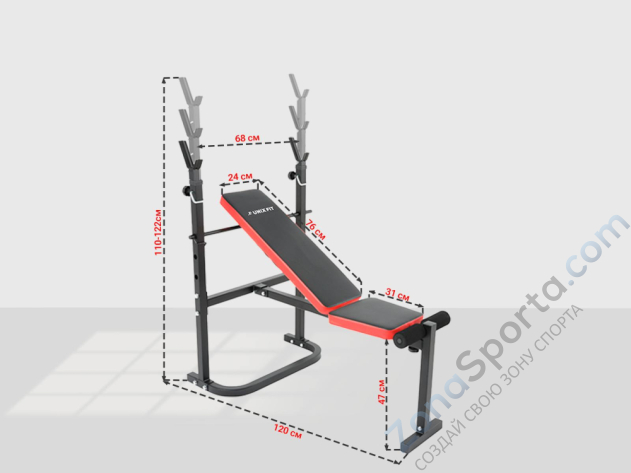 Скамья силовая со стойками  Unix Fit Bench 120