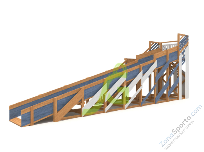 Зимняя деревянная горка IgraGrad Snow Fox скат 10 м мод.4