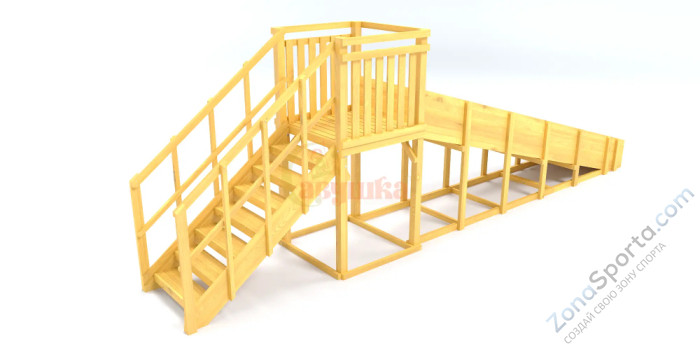 Зимняя горка Савушка Зима Wood-2 (скат 5 метров)